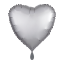 Folienballon Herz Satin Silber 43cm